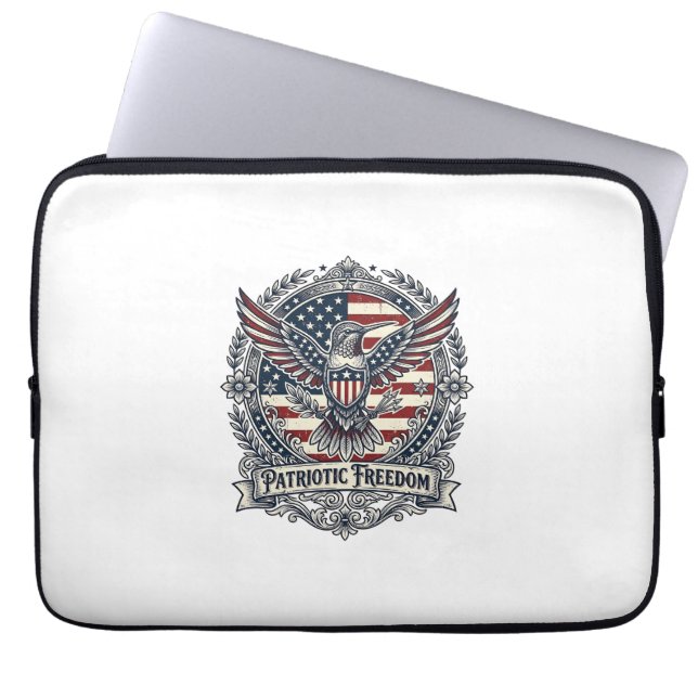 Patriotischer Kolibri Laptopschutzhülle (Vorderseite)