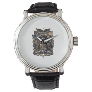 Patriotischer Kolonial-Schädel-Kommandant Dunkler Armbanduhr