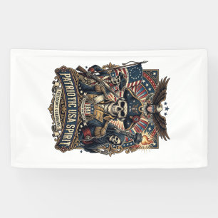Patriotischer Kolonial-Schädel-Kommandant Dunkler Banner