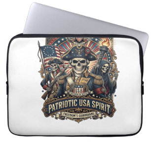 Patriotischer Kolonial-Schädel-Kommandant Dunkler Laptopschutzhülle