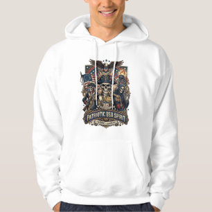 Patriotischer Kolonialer Schädel Kommandant Dunkle Hoodie
