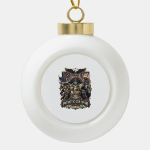 Patriotischer Kolonialer Schädel Kommandant Dunkle Keramik Kugel-Ornament