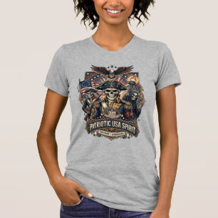 Patriotischer Kolonialer Schädel Kommandant Dunkle T-Shirt
