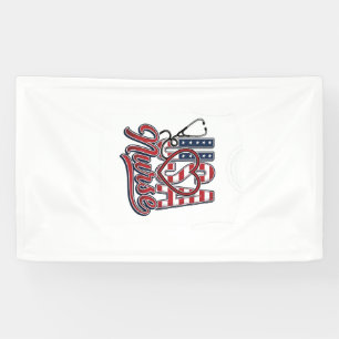 Patriotischer Krankenpfleger USA Herz Stethoskop-S Banner