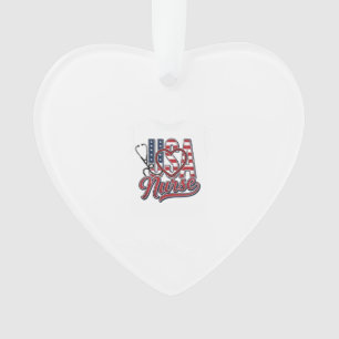 Patriotischer Krankenpfleger USA Herz Stethoskop-S Ornament