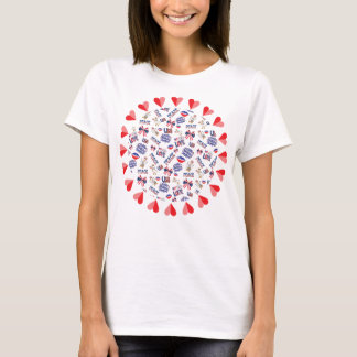 Patriotischer Kreis aus Herzen T-Shirt