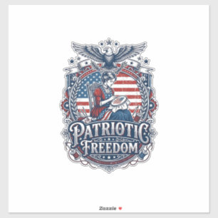 Patriotischer Kreuzstich-Vektor-Grafik-T-Shirt_1 Aufkleber