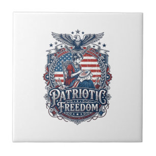 Patriotischer Kreuzstich-Vektor-Grafik-T-Shirt_1 Fliese