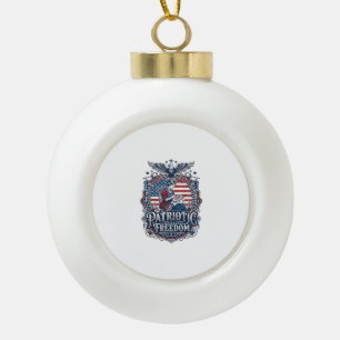 Patriotischer Kreuzstich-Vektor-Grafik-T-Shirt_1 Keramik Kugel-Ornament