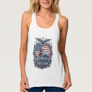 Patriotischer Kreuzstich-Vektor-Grafik-T-Shirt_1 Tank Top