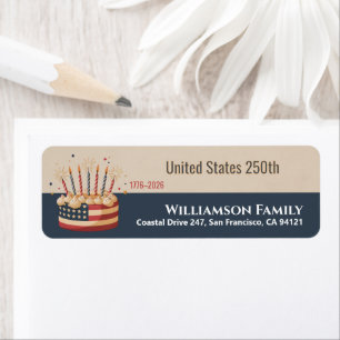 Patriotischer Kuchen 1776–2026 Familien-Design-Rüc