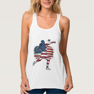 Patriotischer Kugelstoßer Vintage-Engraving-Design Tank Top