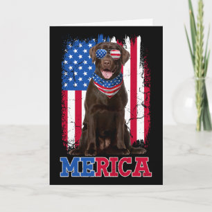 Patriotischer Labrador 4. Juli USA Patriotische Sc Karte