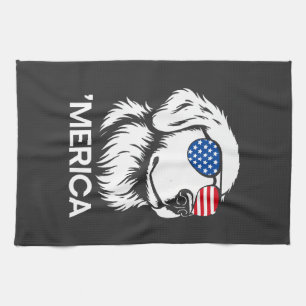 Patriotischer Labrador Amerikanische Flagge Fourth Geschirrtuch