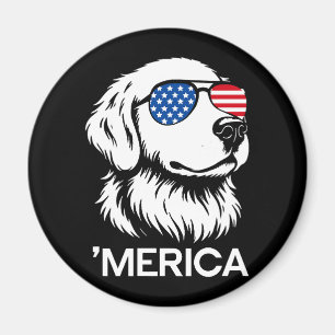 Patriotischer Labrador Amerikanische Flagge Fourth Magnet