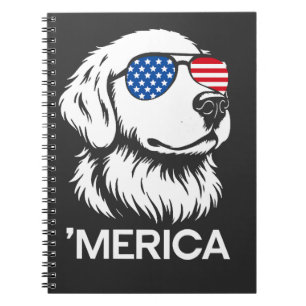 Patriotischer Labrador Amerikanische Flagge Fourth Notizblock