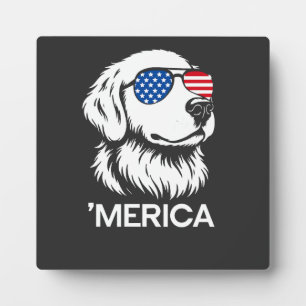Patriotischer Labrador Amerikanische Flagge Tag de Fotoplatte