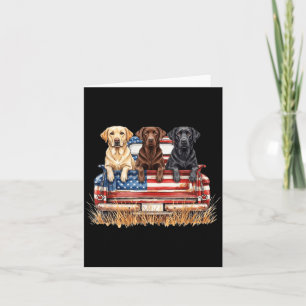 Patriotischer Labrador-Hund Amerikanische Flagge L Karte