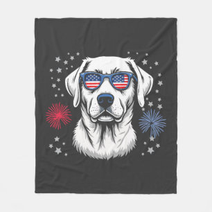 Patriotischer Labrador mit USA-Shades Fleecedecke