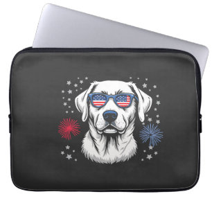 Patriotischer Labrador mit USA-Shades Laptopschutzhülle