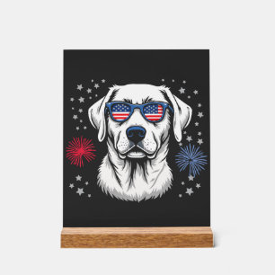 Patriotischer Labrador mit USA-Sonnenbrille Acrylschild