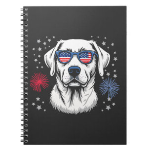 Patriotischer Labrador mit USA-Sonnenbrille Notizblock