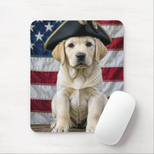 Patriotischer Labrador Retriever mit Dreispitz Mousepad