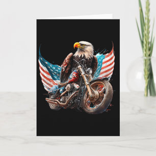 Patriotischer Ld Adler Vatertag Motorrad Usaflagge Karte