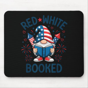 Patriotischer Leser Rot Weiß Gebuchtes Feuerwerk Mousepad