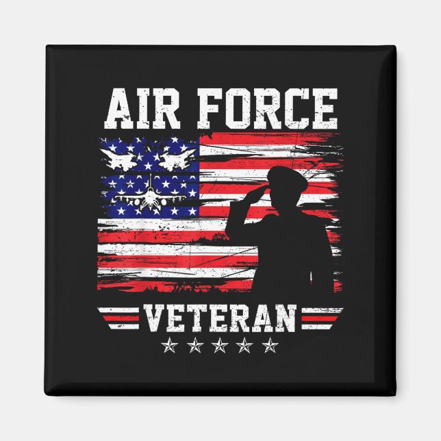 Patriotischer Luftwaffen-Veteran USAF-Flagge ameri Magnet (Vorne)