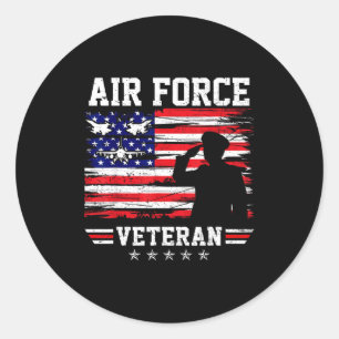 Patriotischer Luftwaffen-Veteran USAF-Flagge ameri Runder Aufkleber