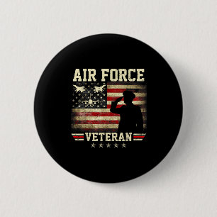 Patriotischer Luftwaffen-Veteran USAF-Flagge US-Am Button