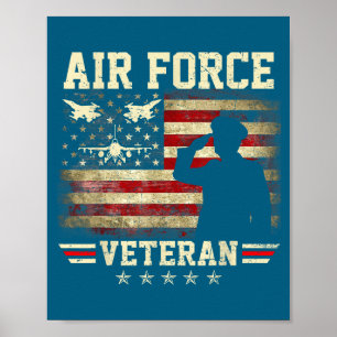 Patriotischer Luftwaffen-Veteran USAF-Flagge US-am Poster
