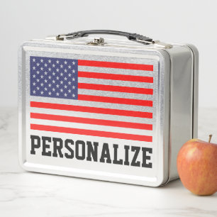 Patriotischer lunchbox der amerikanischen Flagge