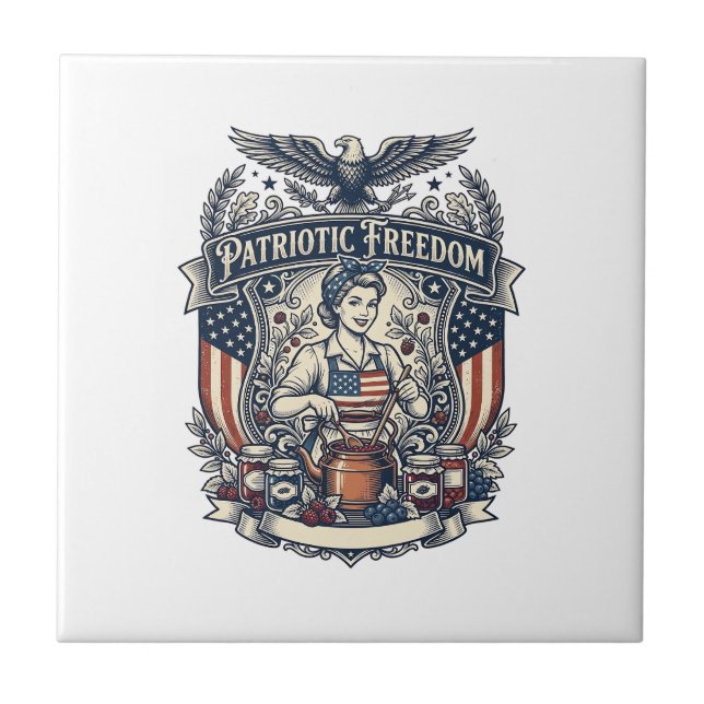 Patriotischer Marmeladenhersteller Fliese (Vorderseite)
