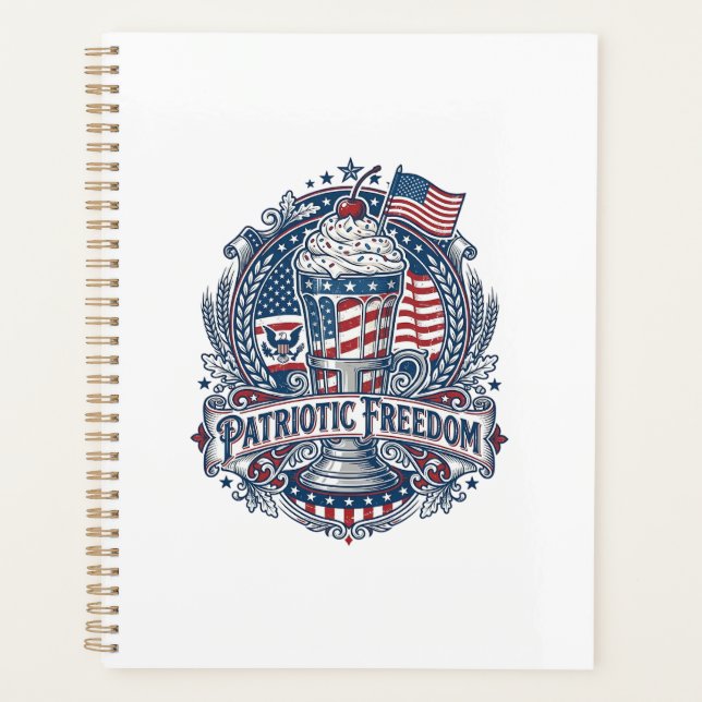 Patriotischer Milchshake Americana Planer (Vorderseite)