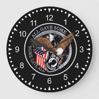 Patriotischer Militäradler POW-MIA Große Wanduhr