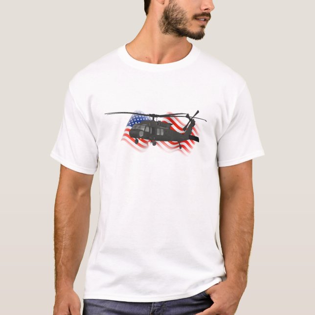 Patriotischer Militärhubschrauber T-Shirt (Vorderseite)