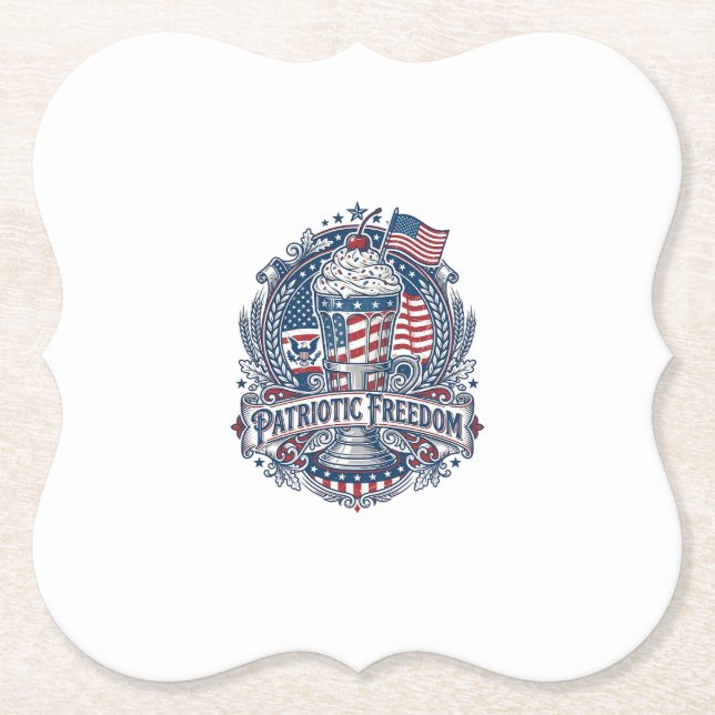 Patriotischer Milkshake Americana Untersetzer (Vorderseite)