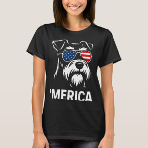 Patriotischer Miniaturschnauzer-Hund Amerika 4. Ju T-Shirt