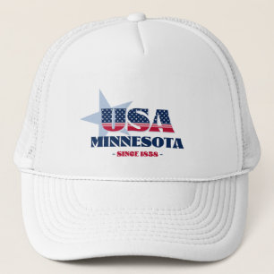Patriotischer Minnesota-Typografie-LKW-Fahrerhut Truckerkappe