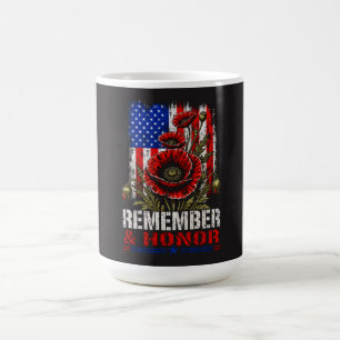 Patriotischer Mohn Amerikanische Flagge - Erinnern Kaffeetasse