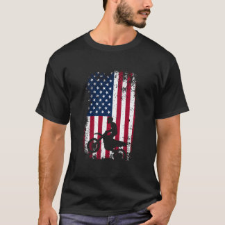 Patriotischer Motocrosser Dirt Bike Amerikanische T-Shirt