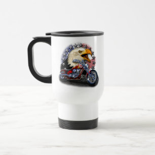 Patriotischer Motorrad-Adler Reisebecher