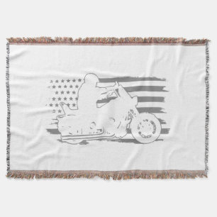 Patriotischer Motorrad-Vintage-Amerikanischer-Flag Decke