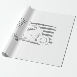 Patriotischer Motorrad-Vintage-Amerikanischer-Flag Geschenkpapier