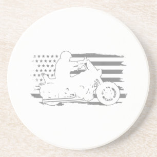 Patriotischer Motorrad-Vintage-Amerikanischer-Flag Getränkeuntersetzer