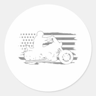 Patriotischer Motorrad-Vintage-Amerikanischer-Flag Runder Aufkleber