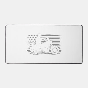 Patriotischer Motorrad-Vintage-Amerikanischer-Flag Schreibtischunterlage