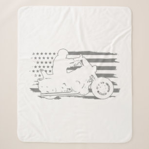 Patriotischer Motorrad-Vintage-Amerikanischer-Flag Sherpadecke